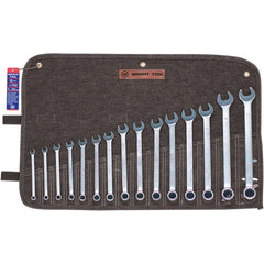 Wright Tool & Forge - 15 Pc, 7 - 22mm, 12-Point Metric Combination Wrench Set - Exact Tool & Supply