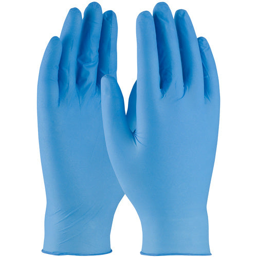 ‎63-331PF/L Disposable Gloves - Ambi-Dex Disposable Nitrile - 4 Mil Blue - Premium Grade - Powder Free - Exact Tool & Supply