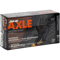 ‎63-632PF/S Disposable Gloves - Ambi-Dex Axle Disposable Nitrile - 4 mil Black - Powder Free - Text Grip - Exact Tool & Supply