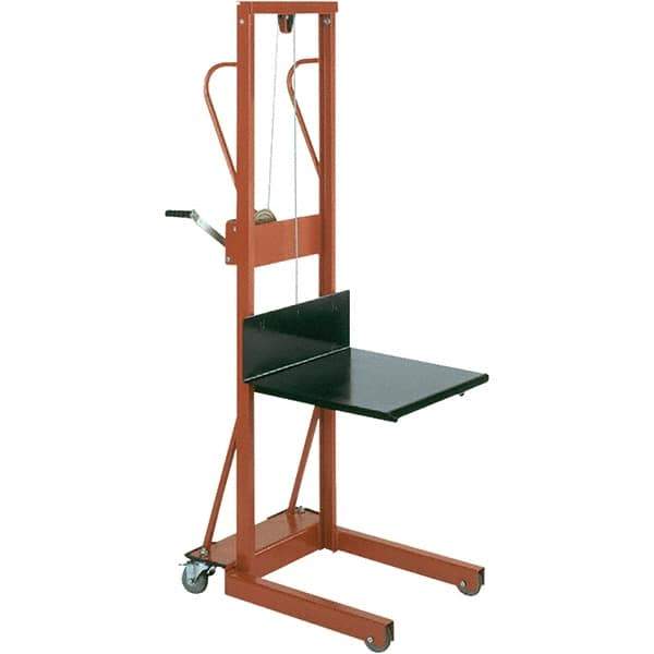 Wesco Industrial Products - 500 Lb Capacity, 54" Lift Height, Winch Steel Stacker Manually Operated Lift - Exact Tool & Supply