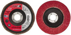 Camel Grinding Wheels - 40 Grit, 5" Disc Diam, 7/8" Center Hole, Ceramic Flap Disc - 12,200 Max RPM, Polyester Backing, Arbor Attaching System, Coated - Exact Tool & Supply