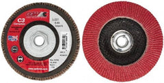 Camel Grinding Wheels - 80 Grit, 5" Disc Diam, 5/8-11 Center Hole, Ceramic Flap Disc - 12,200 Max RPM, Polyester Backing, Arbor Attaching System, Coated - Exact Tool & Supply