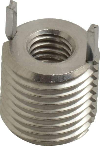 Recoil - M6x1.00 Internal, M12x1.25 External, 12mm Insert Length, Heavy Duty Keylocking Thread Inserts - Stainless Steel, Passivated Finish, Grade 303 - Exact Tool & Supply