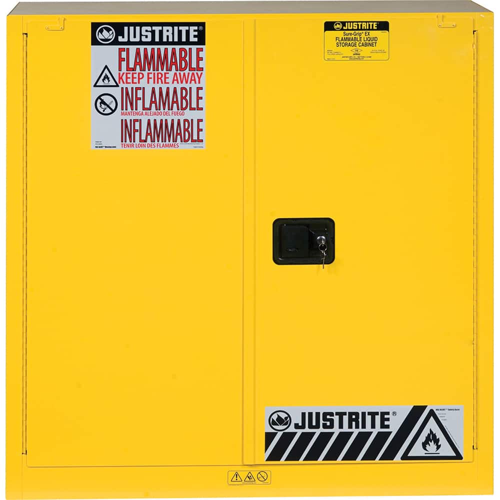 Justrite - 2 Door 3 Shelf 40 Gal Safety Cabinet for Paint & Ink - Exact Tool & Supply