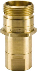 Parker - 1 NPTF Brass Hydraulic Hose Female Pipe Thread Nipple - 3,000 psi, 50 GPM - Exact Tool & Supply