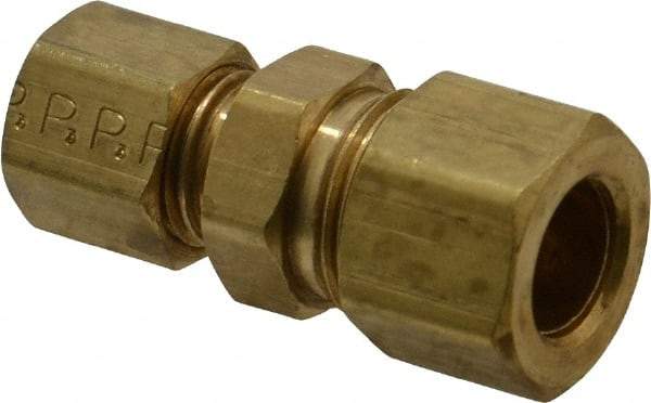 Parker - 3/8 x 1/4" OD, Brass Reducer - -65 to 250°F, Comp x Comp Ends - Exact Tool & Supply