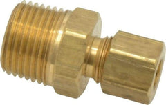 Parker - 1/4" OD, Brass Male Connector - 300 Max Working psi, -65 to 250°F, Comp x MNPT Ends - Exact Tool & Supply