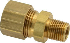 Parker - 3/8" OD, Brass Male Connector - 200 Max Working psi, -65 to 250°F, Comp x MNPT Ends - Exact Tool & Supply