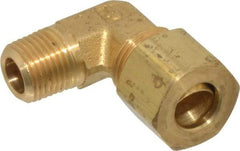 Parker - 5/16" OD, Brass Male Elbow - 300 Max Working psi, -65 to 250°F, Comp x MNPT Ends - Exact Tool & Supply