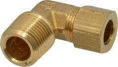 Parker - 3/8" OD, Brass Male Elbow - 200 Max Working psi, -65 to 250°F, Comp x MNPT Ends - Exact Tool & Supply