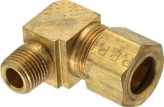 Parker - 3/8" OD, Brass Male Elbow - 200 Max Working psi, -65 to 250°F, Comp x MNPT Ends - Exact Tool & Supply