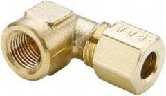 Parker - 1/8" OD, Brass Female Elbow - 400 Max Working psi, -65 to 250°F, Comp x FNPT Ends - Exact Tool & Supply