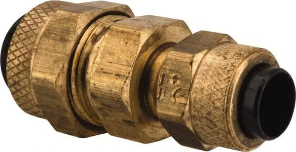 Parker - 3/8 x 1/4" OD, Brass Union - 150 Max Working psi, 0 to 150°F, Comp x Comp Ends - Exact Tool & Supply