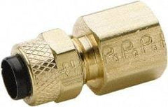 Parker - 1/2" OD, Brass Female Connector - 150 Max Working psi, 0 to 150°F, Comp x FNPT Ends - Exact Tool & Supply