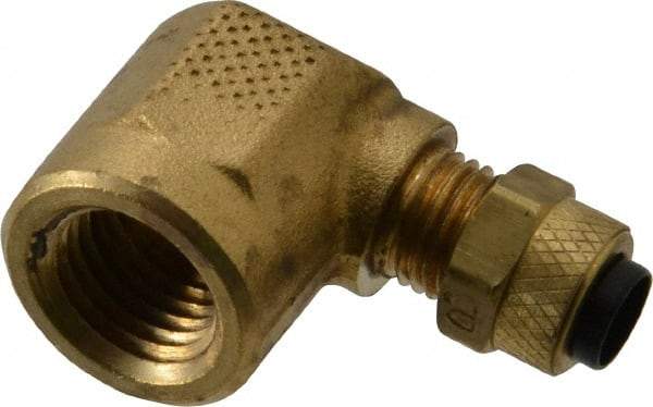 Parker - 1/4" OD, Brass Female Elbow - 150 Max Working psi, 0 to 150°F, Comp x FNPT Ends - Exact Tool & Supply