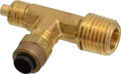 Parker - 1/4" OD, Brass Male Run Tee - 150 Max Working psi, 0 to 150°F, Comp x MNPT x Comp Ends - Exact Tool & Supply