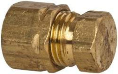 Parker - 1/4" OD, Brass Plug - 1,400 Max Working psi, -65 to 250°F, - Exact Tool & Supply