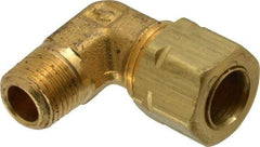 Parker - 5/16" OD, Brass Male Elbow - 1,200 Max Working psi, -65 to 250°F, Comp x MNPT Ends - Exact Tool & Supply