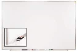 Ghent - 36-1/2" High x 48-1/2" Wide Porcelain on Steel Magnetic Marker Board - Aluminum Frame, 1.88" Deep - Exact Tool & Supply