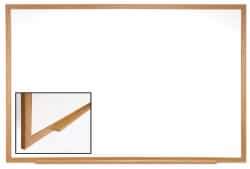 Ghent - 24-5/8" High x 36-5/8" Wide Porcelain on Steel Magnetic Marker Board with Wood Frame - Wood Frame, 1-3/4" Deep - Exact Tool & Supply