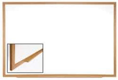 Ghent - 24-5/8" High x 36-5/8" Wide Porcelain on Steel Magnetic Marker Board with Wood Frame - Wood Frame, 1-3/4" Deep - Exact Tool & Supply