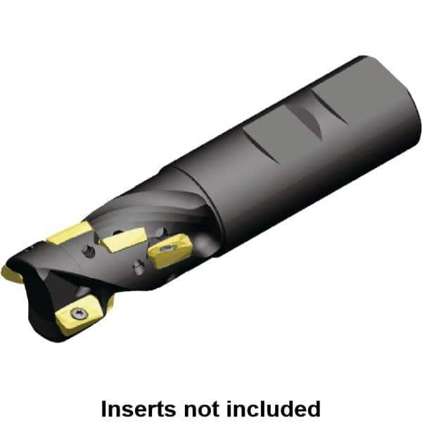 Kennametal - 20mm Cut Diam, 27.74mm Max Depth of Cut, 20mm Shank Diam, 87mm OAL, Indexable Square Shoulder Helical End Mill - ED.T 10T3.. Inserts, Weldon Shank, 0° Lead Angle, Through Coolant, Series Mill 1-10 - Exact Tool & Supply