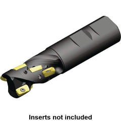 Kennametal - 20mm Cut Diam, 27.74mm Max Depth of Cut, 20mm Shank Diam, 87mm OAL, Indexable Square Shoulder Helical End Mill - ED.T 10T3.. Inserts, Weldon Shank, 0° Lead Angle, Through Coolant, Series Mill 1-10 - Exact Tool & Supply