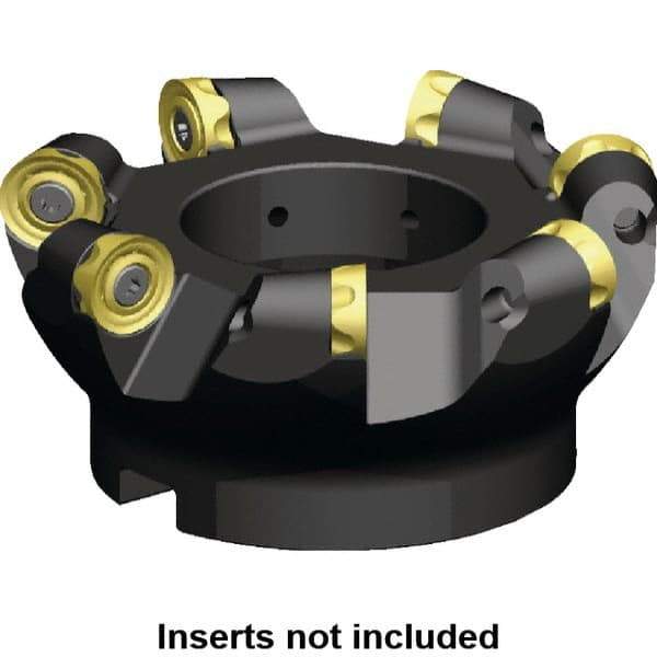 Kennametal - 180mm Cut Diam, 10mm Max Depth, 60mm Arbor Hole, 9 Inserts, RCGX 2006... Insert Style, Indexable Copy Face Mill - KSRM Cutter Style, 10,700 Max RPM, 63mm High, Through Coolant, Series KSRM - Exact Tool & Supply