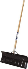 True Temper - 24 Inch Wide Blade x 11 Inch High Blade Pusher Snow Shovel - 45 Inch Long Wood Handle - Exact Tool & Supply