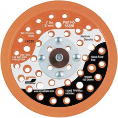Dynabrade - 5" Diam Hook & Loop Disc Backing Pad - 5/16" Shank Diam, Medium Density, 13,000 RPM - Exact Tool & Supply