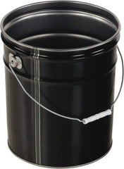 Vestil - 5 Gal Black Steel Pail - 13-3/8" High - Exact Tool & Supply
