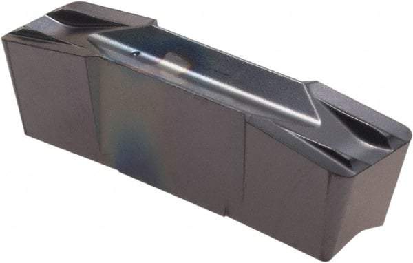Iscar - 800E120GIF F Grade IC908, 8mm Cutting Width Carbide Grooving Insert - 27mm Max Depth of Cut, Neutral, 1.2mm Corner Radius, TiAlN Finish - Exact Tool & Supply