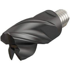 Iscar - MM EC Grade IC908 Carbide End Milling Tip Insert - TiAlN Finish, 4 Flutes, 3/8" Cutting Diam, 0.299" Depth of Cut, 0.519" Extension, 0.015" Cnr Rad, 38° Helix - Exact Tool & Supply
