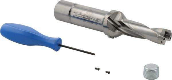 Iscar - 2-1/4" Max Drill Depth, 3xD, 3/4" Diam, Indexable Insert Drill - 1" Shank Diam, Straight Shank - Exact Tool & Supply