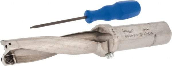 Iscar - 3-1/2" Max Drill Depth, 4xD, 7/8" Diam, Indexable Insert Drill - 1" Shank Diam, Whistle Notch Shank - Exact Tool & Supply