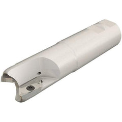 Iscar - 1" Cut Diam, 0.807" Max Depth of Cut, 1" Shank Diam, 5.3" OAL, Indexable Square Shoulder End Mill - Weldon Shank, 90° Lead Angle, Through Coolant, Series Helialu - Exact Tool & Supply