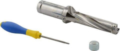 Iscar - 4" Max Drill Depth, 4xD, 1" Diam, Indexable Insert Drill - 1-1/4" Shank Diam, Whistle Notch Shank - Exact Tool & Supply