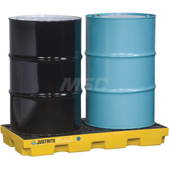 Justrite - Spill Pallets, Platforms, Sumps & Basins; Type: EcoPolyBlend? Accumulation Centers ; Number of Drums: 2 ; Sump Capacity (Gal.): 24.00 ; Load Capacity (Lb.): 2500.000 ; Material: Polyethylene ; Height (Inch): 5.5 - Exact Tool & Supply