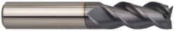 Guhring - 5mm, 10mm LOC, 5mm Shank Diam, 50mm OAL, 3 Flute, Solid Carbide Square End Mill - Single End, FIREX Finish, Spiral Flute, 45° Helix, Centercutting, Right Hand Cut, Right Hand Flute, Series 3741 - Exact Tool & Supply