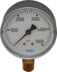 Wika - 2-1/2" Dial, 1/4 Thread, 0-5,000 Scale Range, Pressure Gauge - Lower Connection Mount, Accurate to 3-2-3% of Scale - Exact Tool & Supply