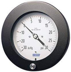 Wika - 4-1/2" Dial, 1/4 Thread, 30-0-300 Scale Range, Pressure Gauge - Lower Back Connection Mount, Accurate to 0.5% of Scale - Exact Tool & Supply