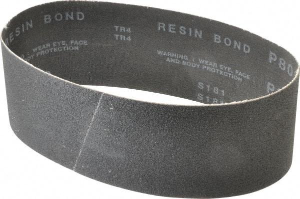 Made in USA - 3" Wide x 21" OAL, 80 Grit, Silicon Carbide Abrasive Belt - Silicon Carbide, Medium, Coated, X/Y Weighted Cloth Backing, Wet/Dry, Series S181 - Exact Tool & Supply