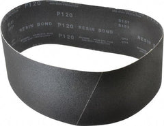 Made in USA - 4" Wide x 36" OAL, 120 Grit, Silicon Carbide Abrasive Belt - Silicon Carbide, Fine, Coated, X/Y Weighted Cloth Backing, Wet/Dry, Series S181 - Exact Tool & Supply