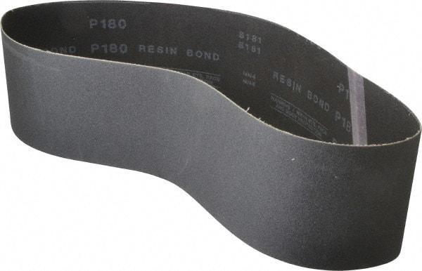 Made in USA - 4" Wide x 36" OAL, 180 Grit, Silicon Carbide Abrasive Belt - Silicon Carbide, Very Fine, Coated, X/Y Weighted Cloth Backing, Wet/Dry, Series S181 - Exact Tool & Supply