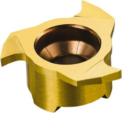 Sandvik Coromant - 327 GMM Grade 1025 Carbide Groove Milling Tip Insert - TiCN/TiN Finish, 6 Flutes, 34.7mm Cutting Diam, 10mm Depth of Cut, 6.25mm Extension, 0.008" Cnr Rad, 0° Helix - Exact Tool & Supply