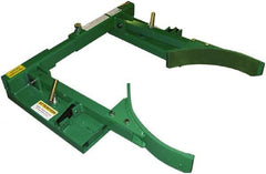 Valley Craft - 1,000 Lb Load Capacity, 30, 55 & 85 Gal Forklift Drum Handler - Steel Wheels - Exact Tool & Supply