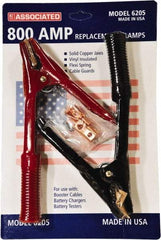 Associated Equipment - 800 Amp Booster Cable Clamp - 1 Black & 1 Red - Exact Tool & Supply