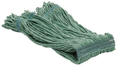 PRO-SOURCE - 5" Green Head Band, Medium PET Loop End Mop Pad - 4 Ply, Quick Change Connection, Use for General Purpose - Exact Tool & Supply