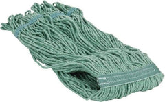 PRO-SOURCE - 5" Green Head Band, Large PET Loop End Mop Pad - 4 Ply, Quick Change Connection, Use for General Purpose - Exact Tool & Supply