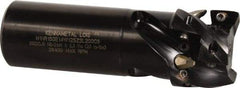 Kennametal - 2" Cut Diam, 2.11" Max Depth of Cut, 1-1/2" Shank Diam, 5.7" OAL, Indexable Square Shoulder Helical End Mill - EC14.., EP14.. Inserts, Weldon Shank, 0° Lead Angle, Through Coolant - Exact Tool & Supply